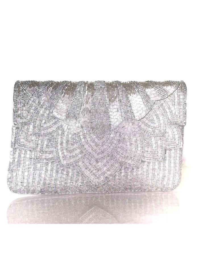 White rhinestone evening clutch for guests