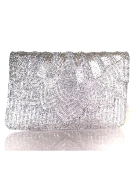 White rhinestone evening clutch for guests