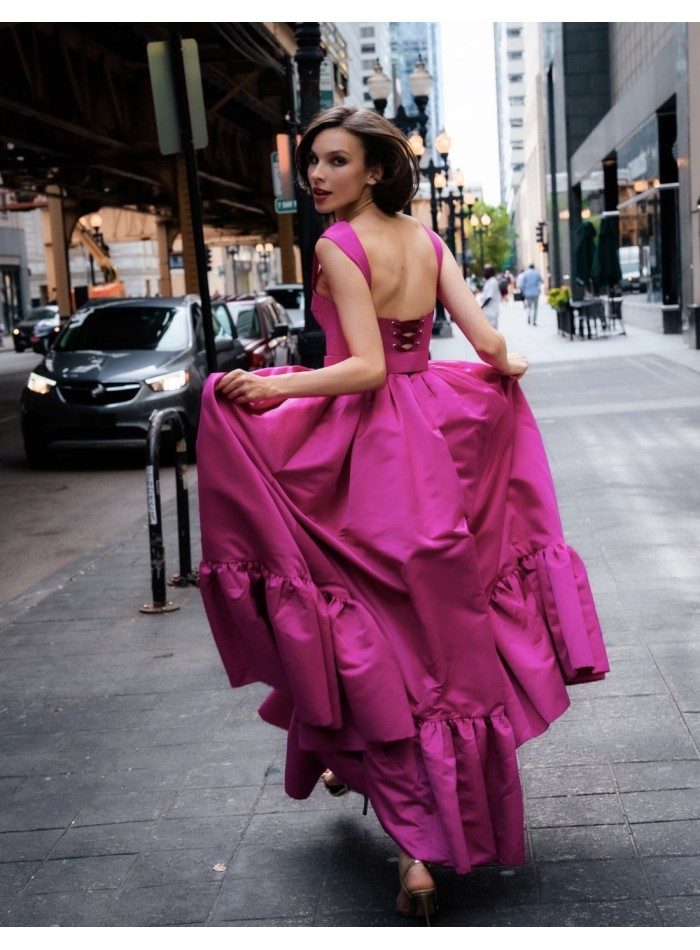 Long party dress with sweetheart neckline and...