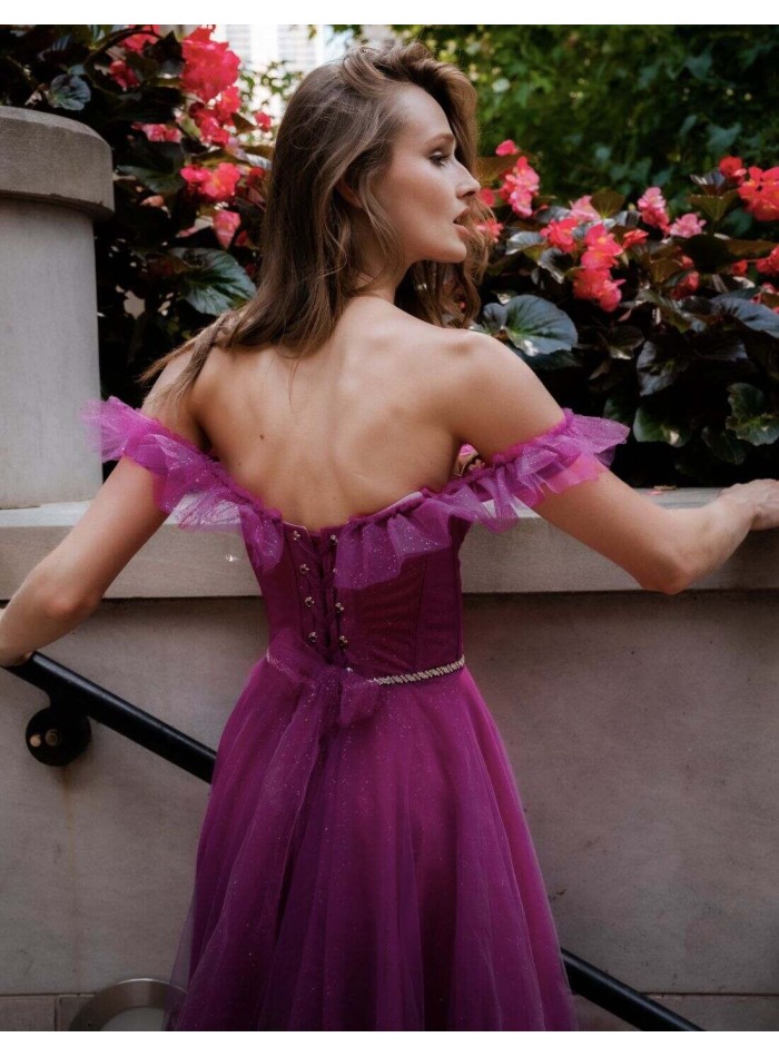 Long party dress with sweetheart neckline and...