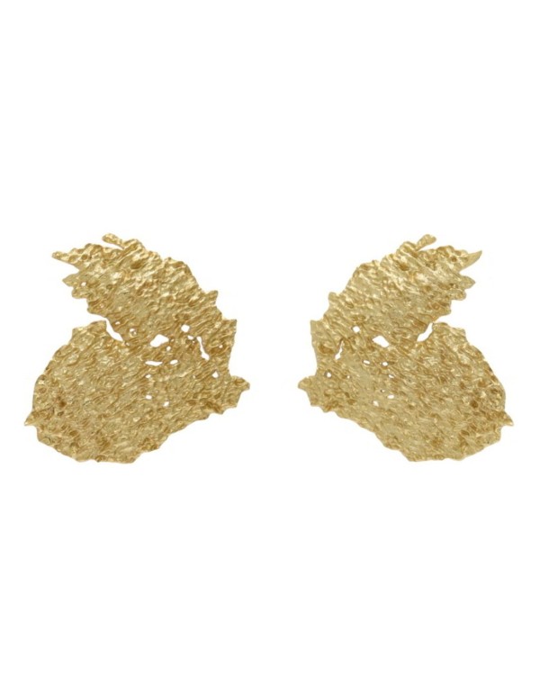 Pendientes de fiesta dorados con relieve