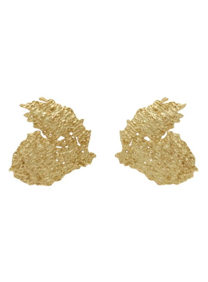 Pendientes de fiesta dorados con relieve