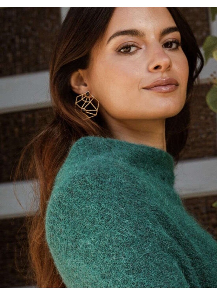 Pendientes de fiesta geométricos dorados con...