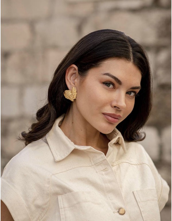 Boucles d'oreilles de fête en or avec relief 2