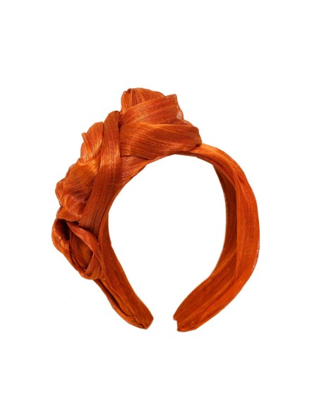Crinkled headband with silk sinamay - various colors
