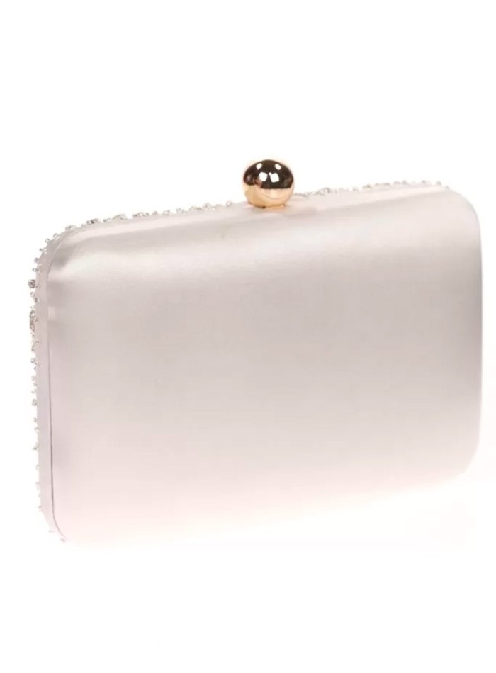 Bolso de fiesta con pedrería cosida en raso...