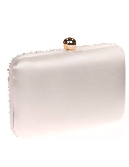 Sac de fête avec surpiqûres en satin strass pour les invités