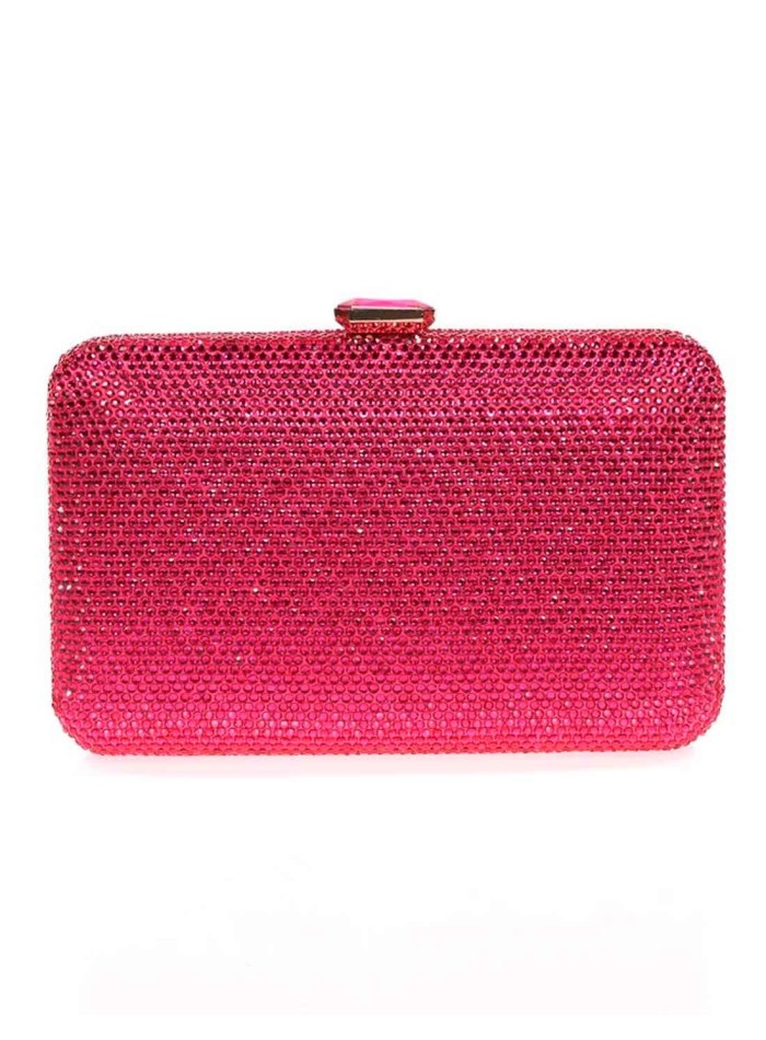 Bolso de fiesta realizado en cristal para invitadas fucsia