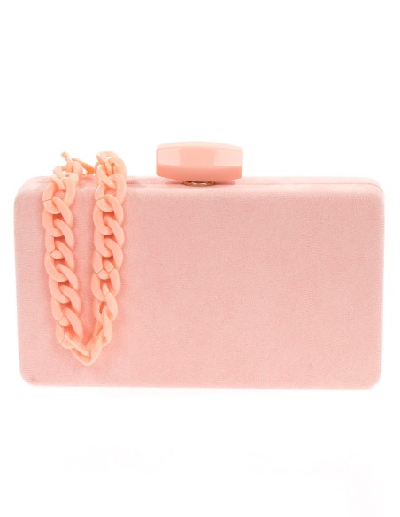 Suede evening clutch bag with a double handle option