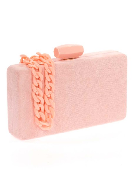 Suede evening clutch bag with a double handle option