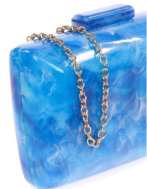 Bolso de fiesta nacarado con bordes redondeados 2