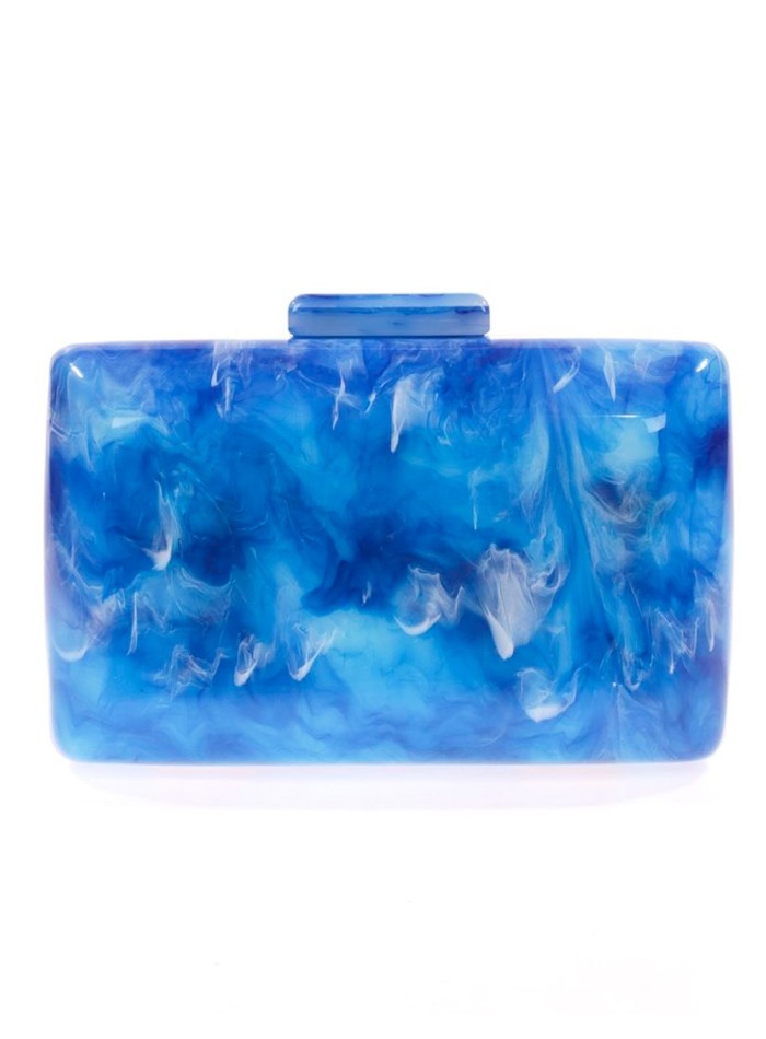 Pearly evening clutch bag with rounded edges