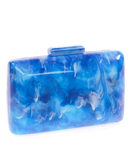 Pearly evening clutch bag with rounded edges