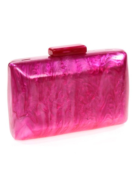 Pearly evening clutch bag with rounded edges