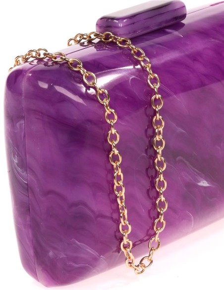 Bolso de fiesta nacarado con bordes redondeados