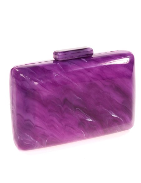 Pearly evening clutch bag with rounded edges