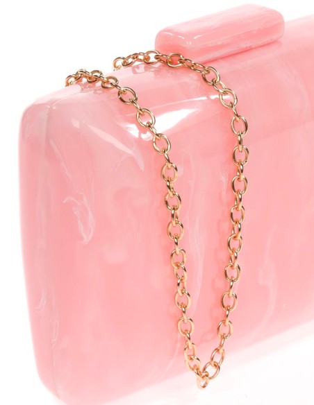 Pearly evening clutch bag with rounded edges