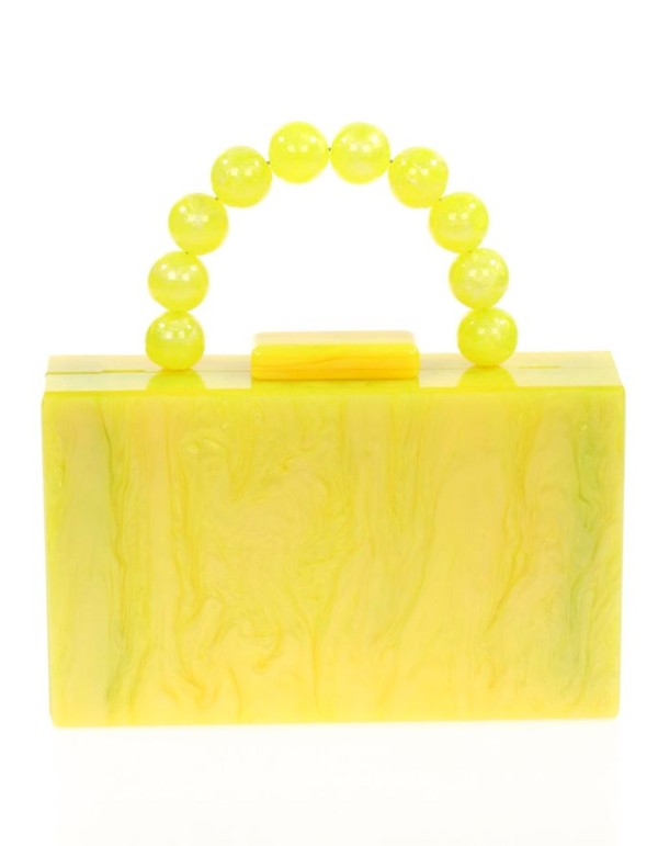 Bolso de fiesta nacarado con asa de bolitas