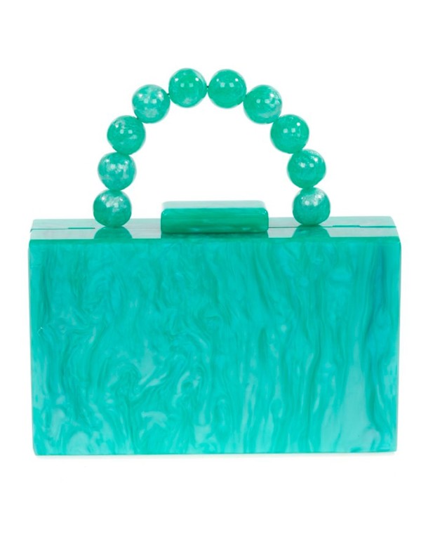 Pearly evening clutch bag with beaded handles 2