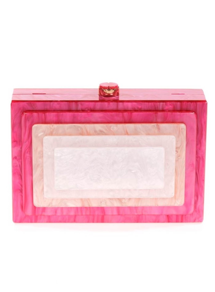 Bolso de fiesta nacarado con detalle frontal en...