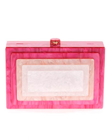 Pearly evening clutch bag with layered front detail