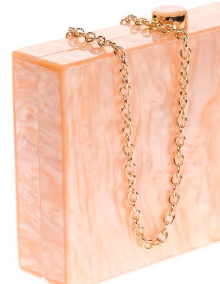 Bolso de fiesta nacarado con detalle frontal en capas