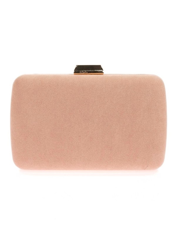 Suede evening clutch bag with metallic fastening 2