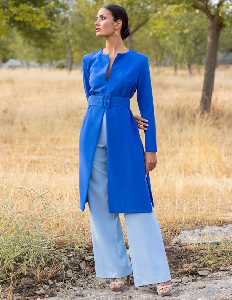 Party outfit of frock coat and bell-bottom pants