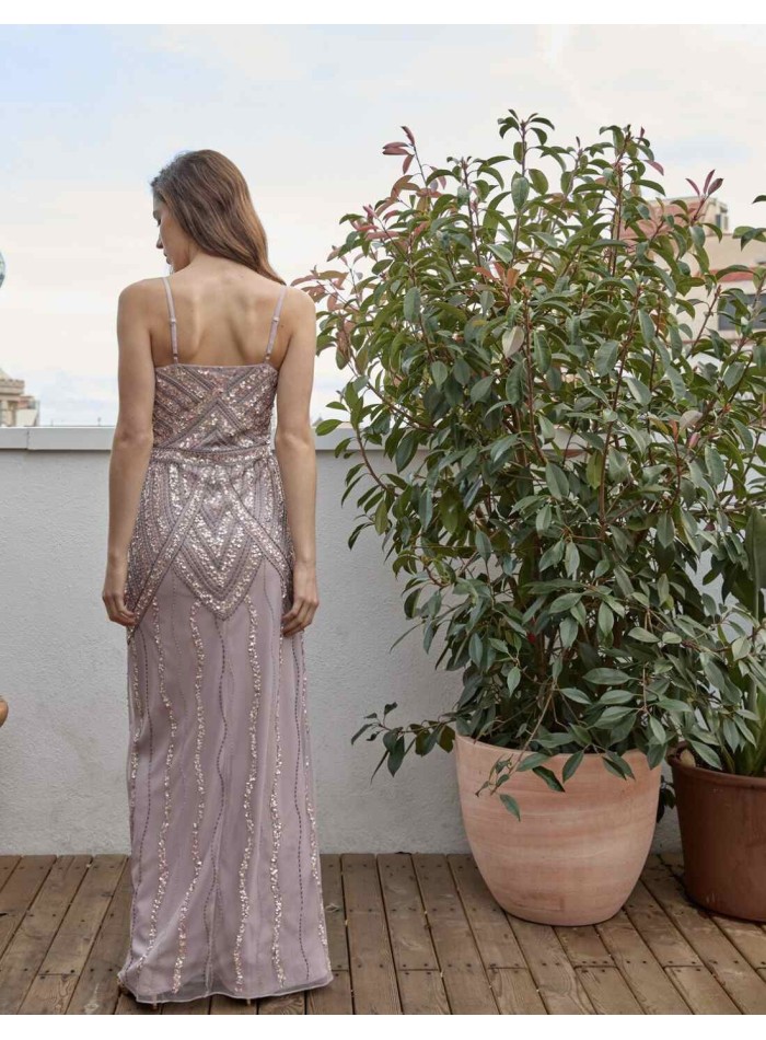 Robe de soirée longue avec ouverture centrale...