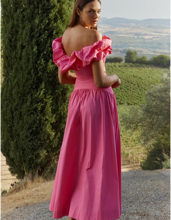 Conjunto de fiesta de crop-top y falda midi 2