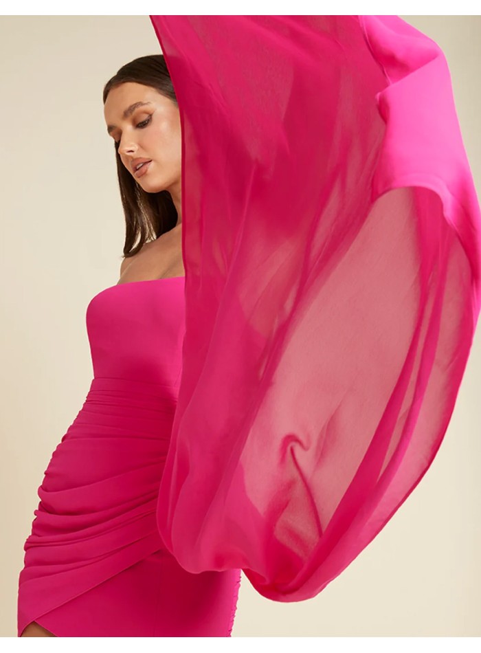 Short strapless party dress with ruching and...