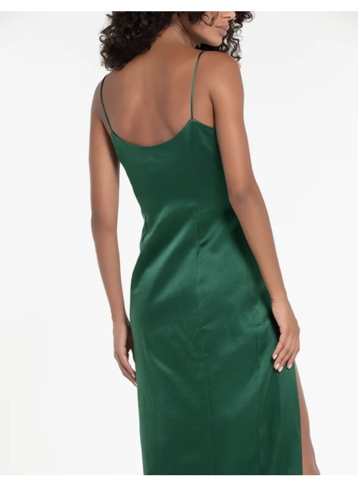 Robe longue de fête en satin avec encolure en...