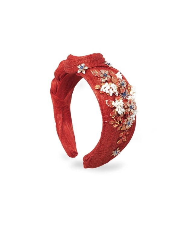 Knotted headband with jeweled ornaments and pistils 2