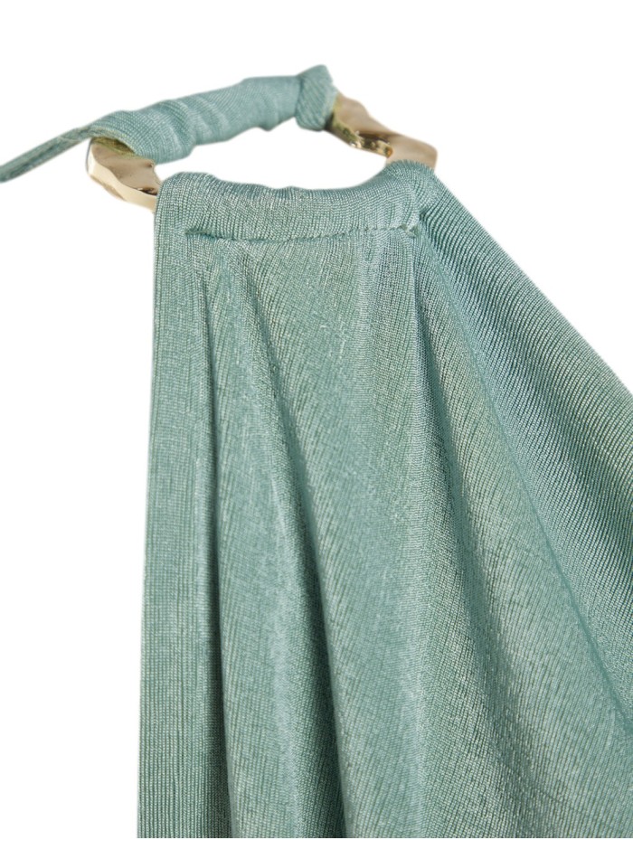 Vestido de fiesta estilo griego azul claro con...