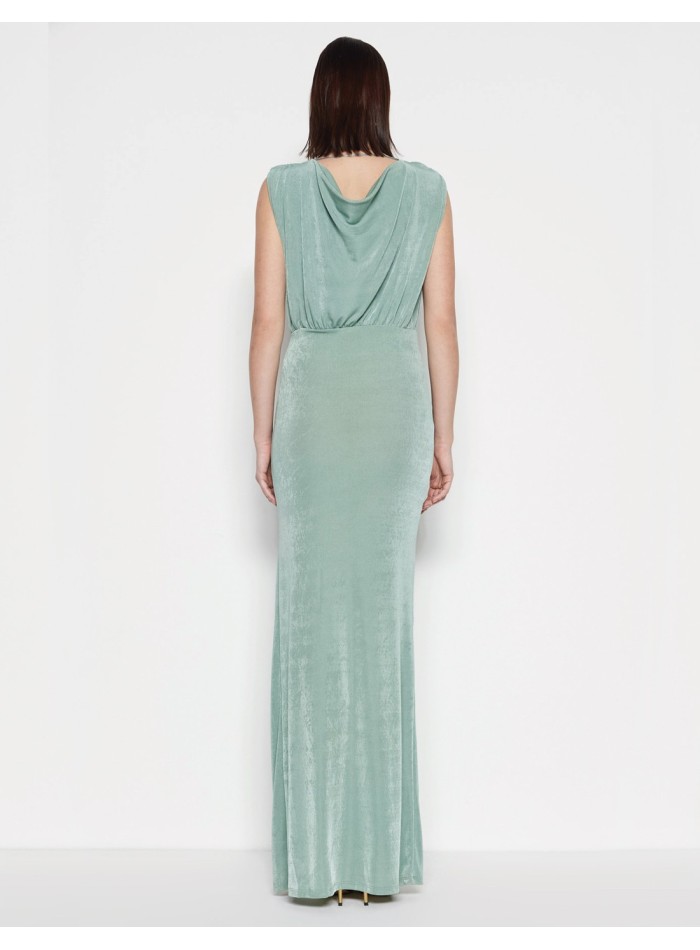 Vestido de fiesta estilo griego azul claro con...