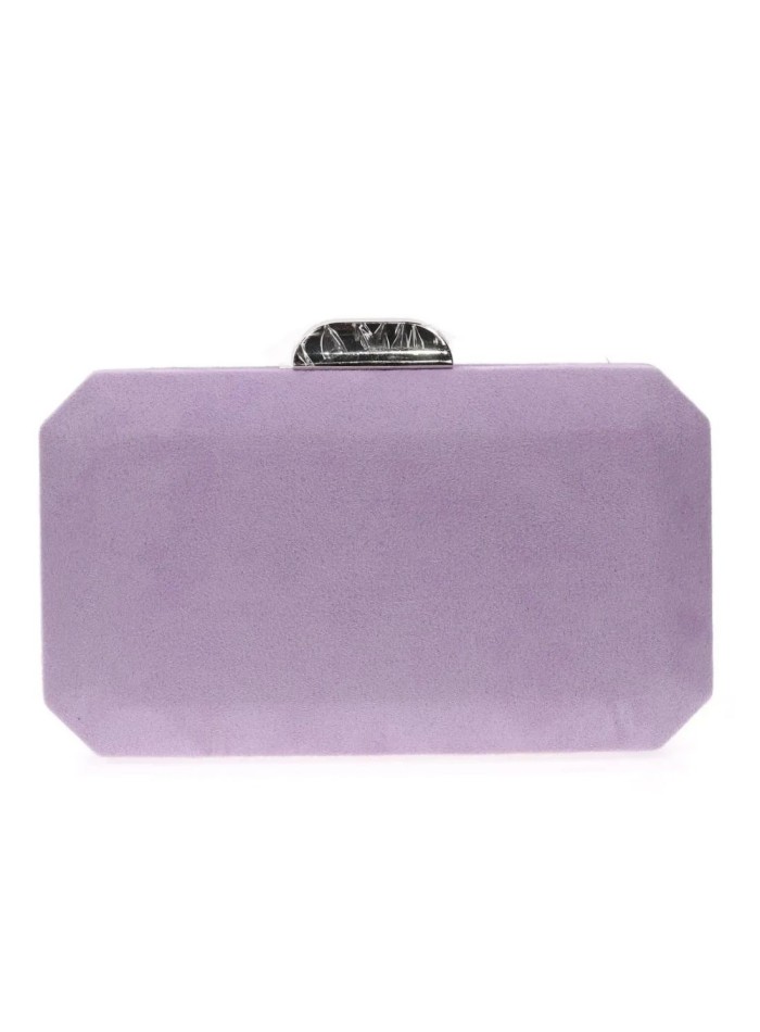 Bolso de fiesta octogonal de antelina malva -...