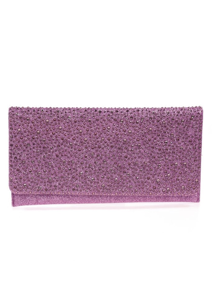 Evening clutch with rhinestones purple