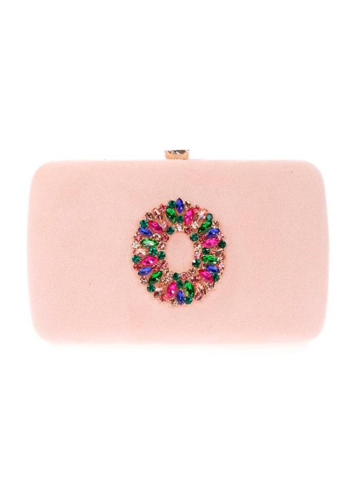 Sac de fête en daim avec broche en bijoux...