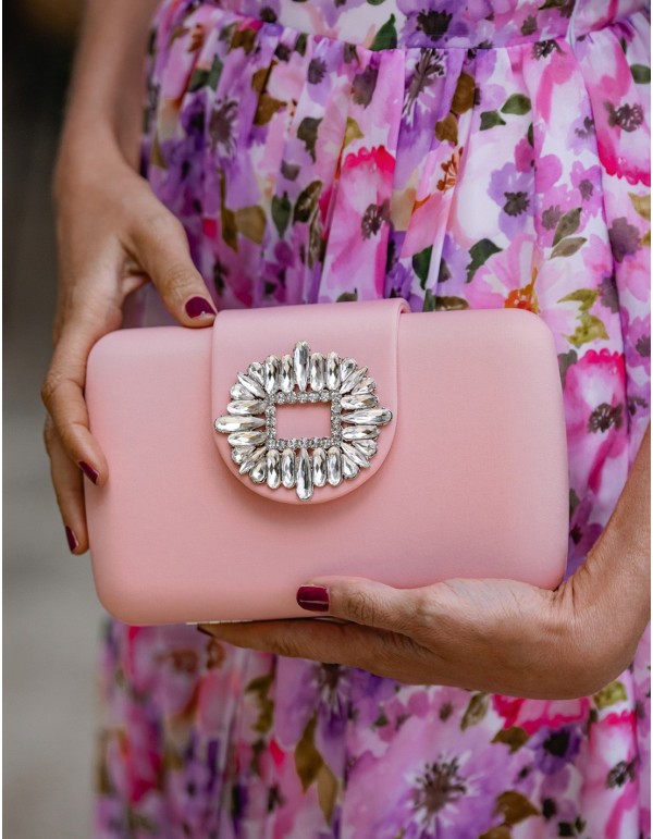 Party handbag with jewel brooch