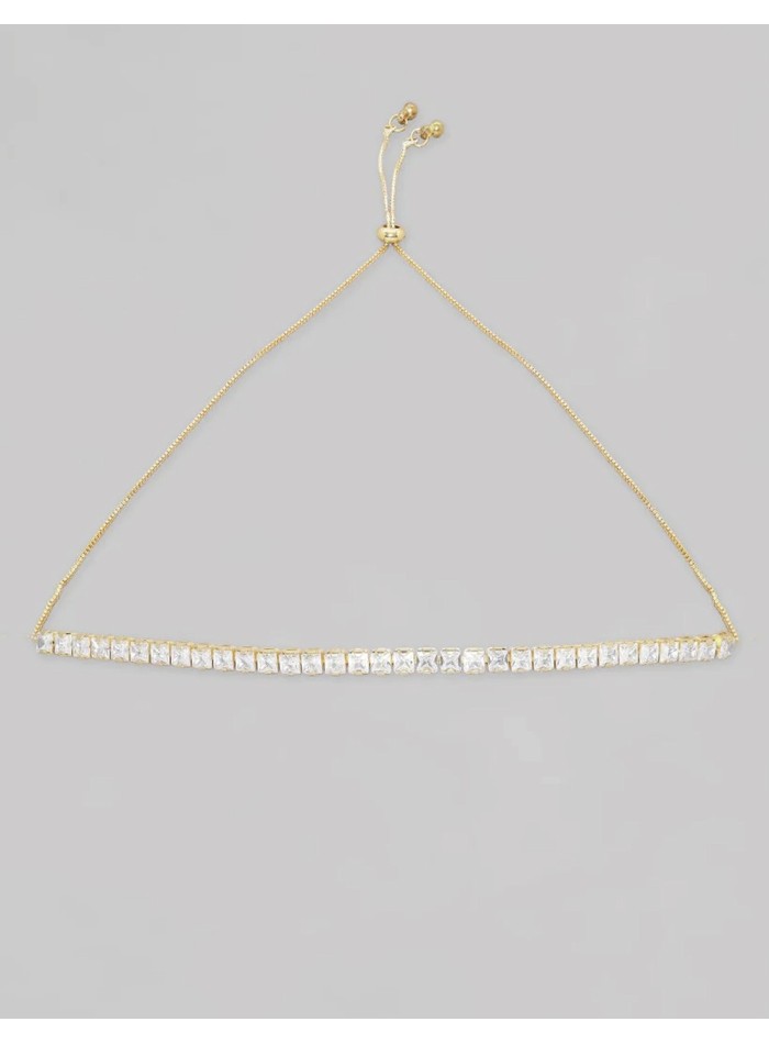Gold-plated crystals choker necklace