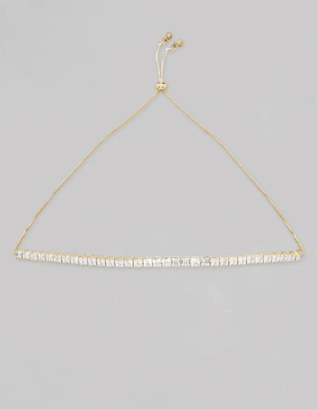 Gold-plated crystals choker necklace