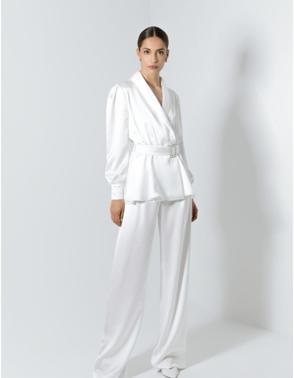 Robe de mariée blanche avec Veste et pantalon long