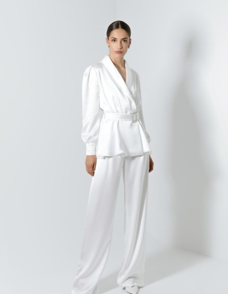 Robe de mariée blanche avec Veste et pantalon long