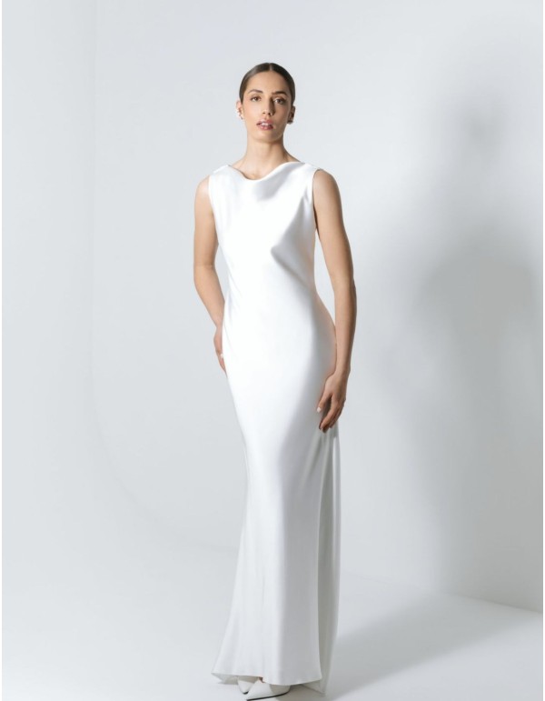 Draped back wedding dress 2