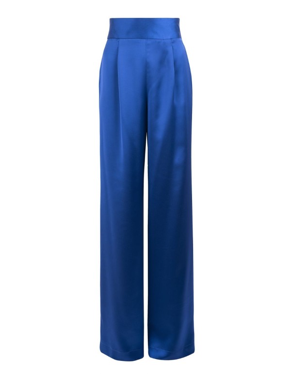 Pantalón largo satinado con cintura alta 2