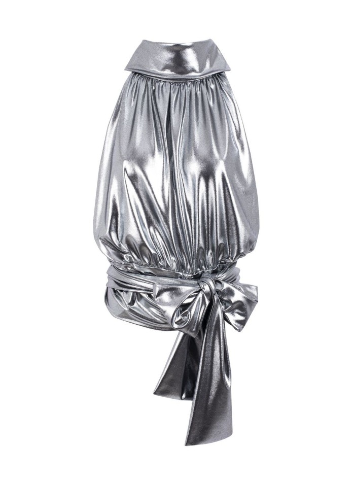 Top de fête drapé métallique