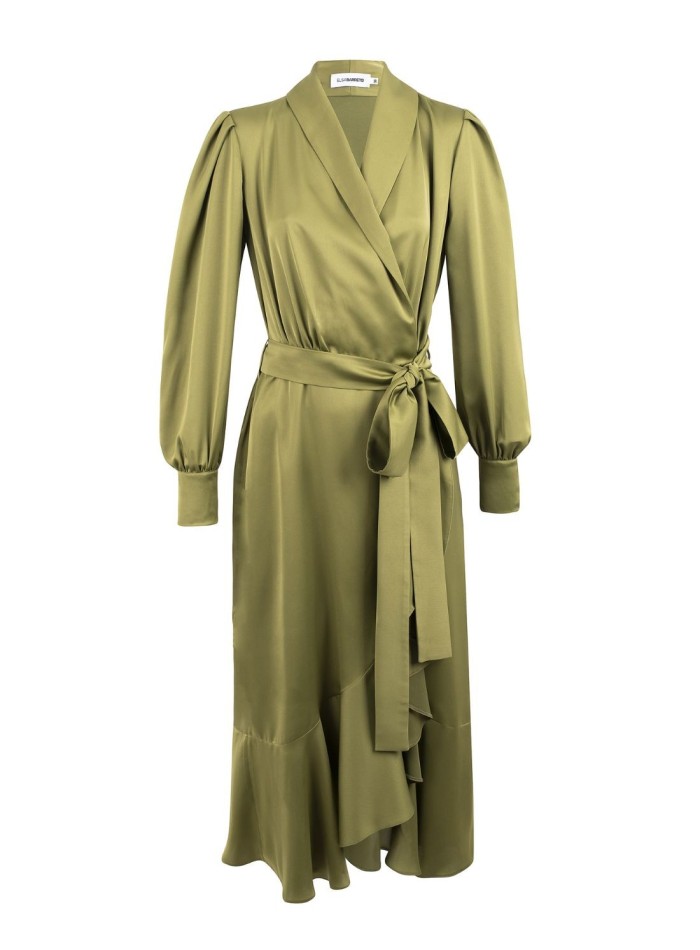 Robe midi croisée vert pistache