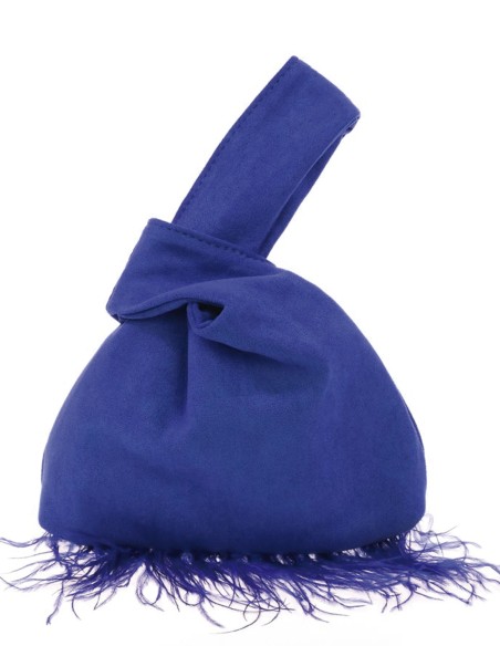 Sac à main japonais en daim avec plumes