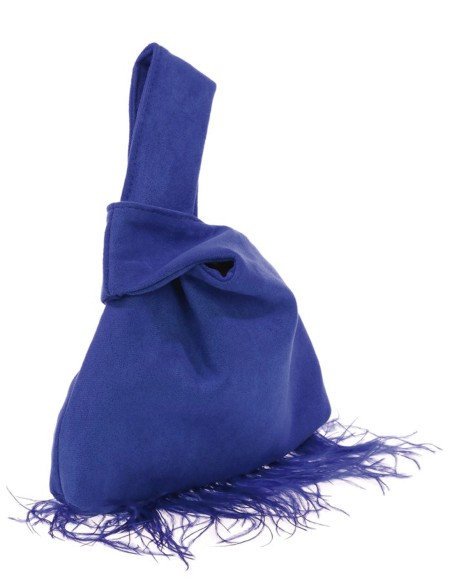 Sac à main japonais en daim avec plumes