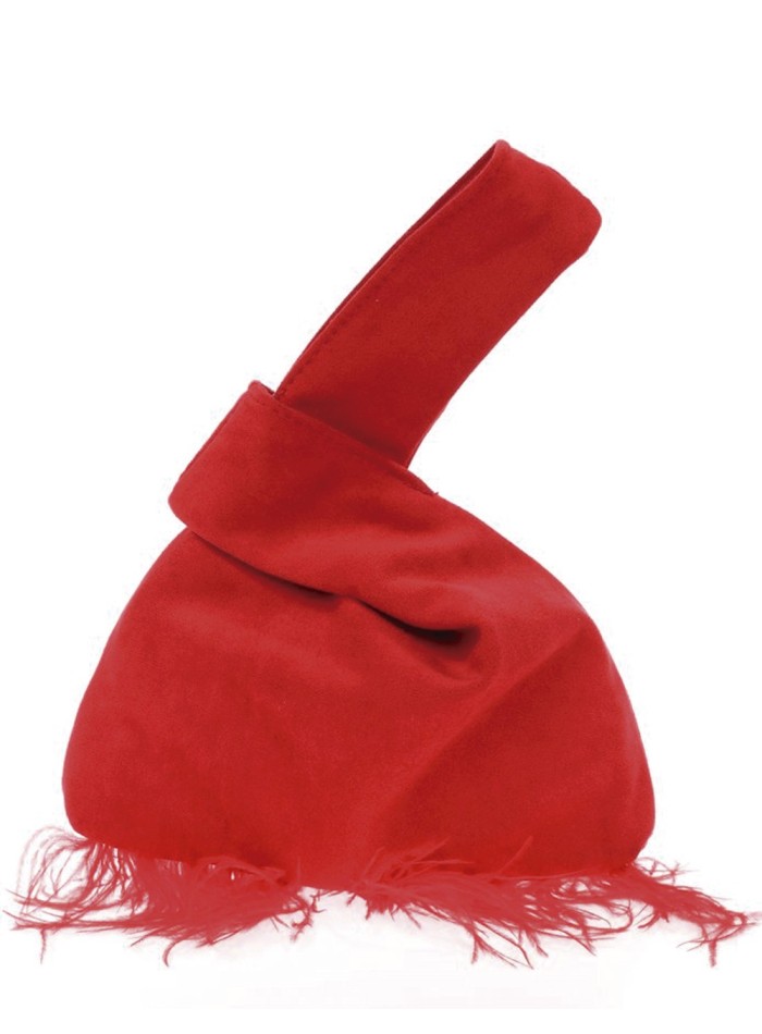 Sac à main japonais en daim avec plumes